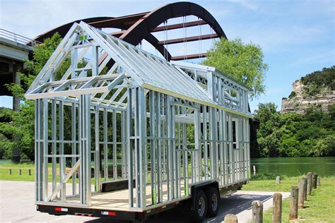 galvanized metal wood tiny house|framing tiny house with metal studs.